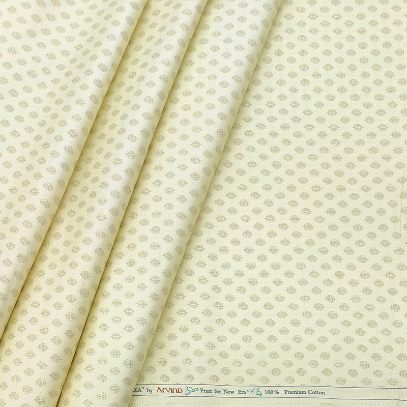 Shirt Fabric Arvind Giza Cotton Printed Colour Light Yellow