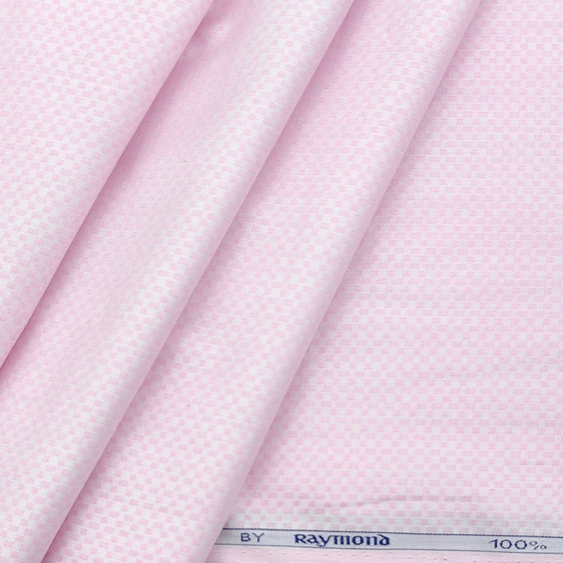 Shirt Fabric Raymond 100% Cotton Dobby Colour Baby Pink