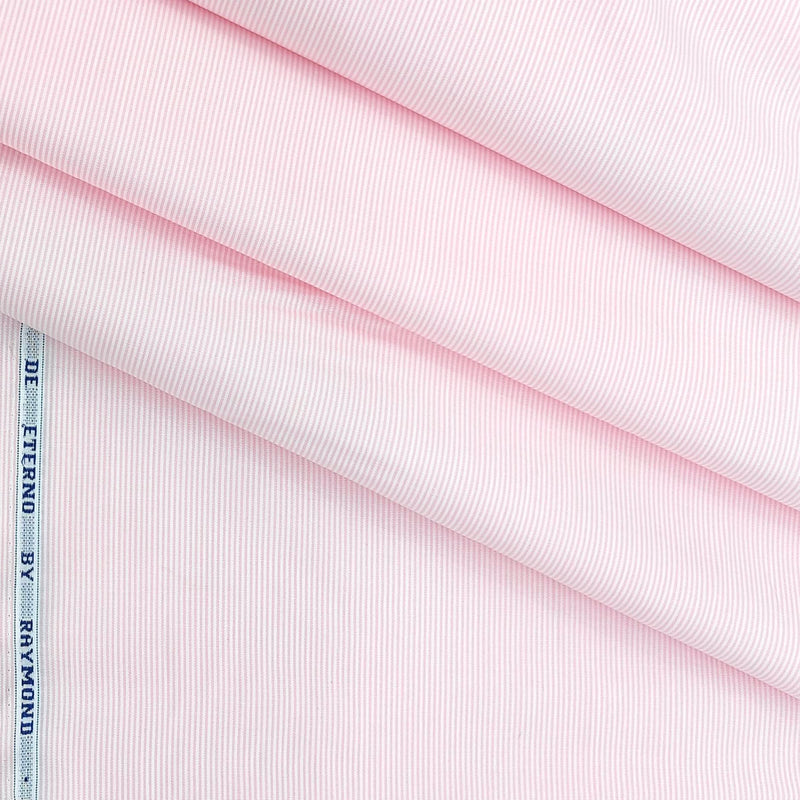 Shirt Fabric Raymond Premium 100% Cotton Pin Lining Colour Baby Pink