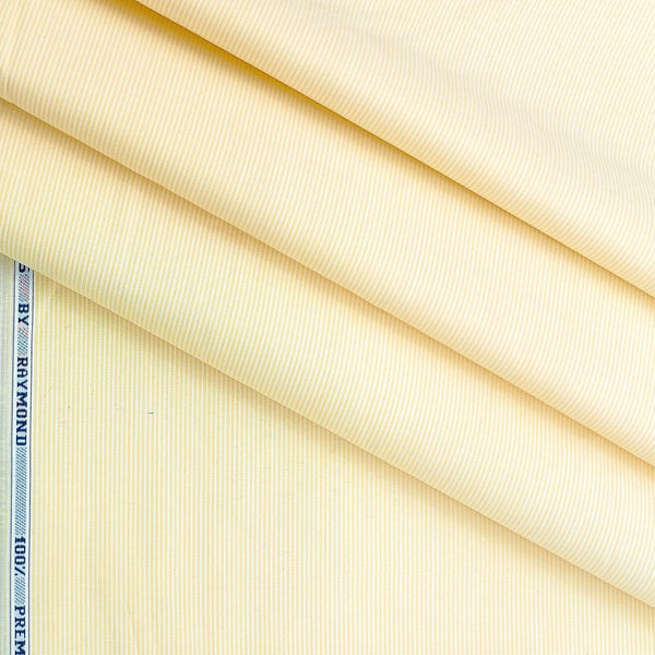 Shirt Fabric Raymond Premium 100% Cotton Pin Lining Colour Light Yellow