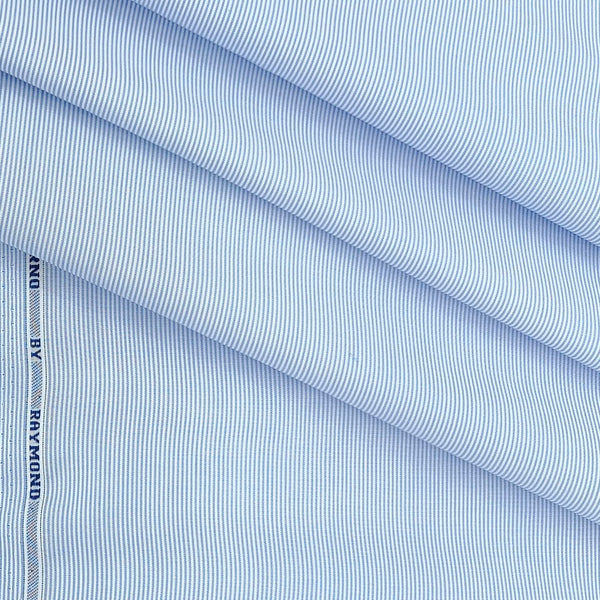 Shirt Fabric Raymond Premium 100% Cotton Pin Lining Colour Light blue