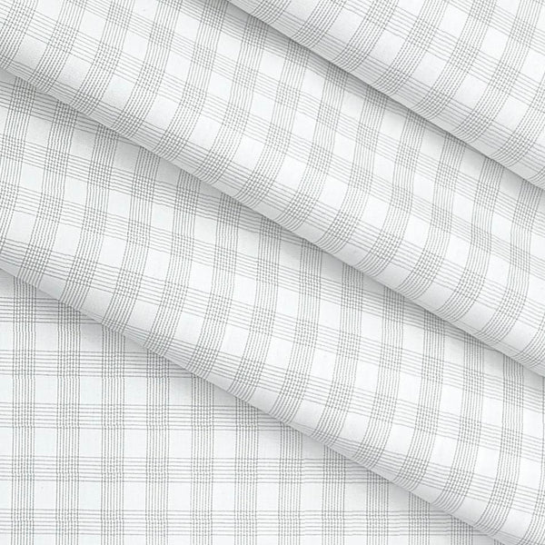 Shirt Fabric Soktas 100% Cotton small Check Colour Grey