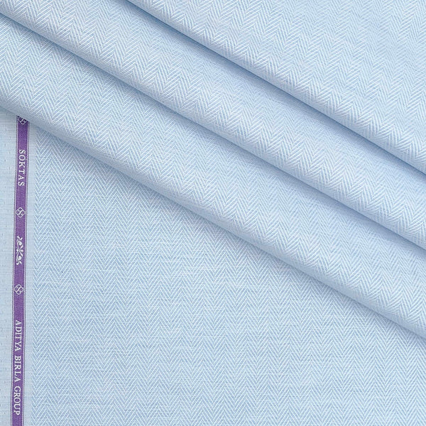 Shirt Fabric Soktas Premium Giza Cotton Harrinbon Colour Powder Blue