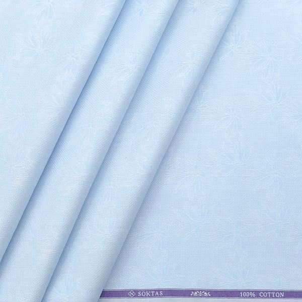 Shirt Fabric Soktas Premium Giza Cotton Jacquard Colour Water Blue
