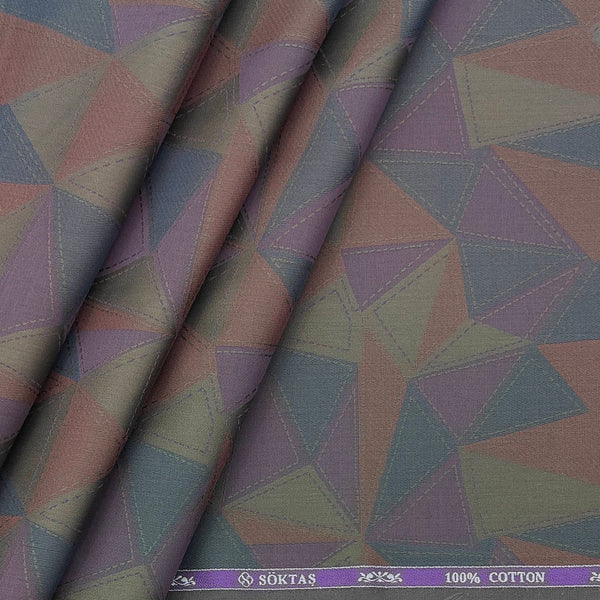 Shirt Fabric Soktas Premium Giza Cotton Jacquard Colour Brown