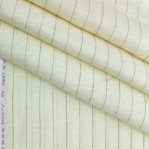 Shirt Fabric Arvind Pure Linen 60 Lea Lining colour Mild Yellow