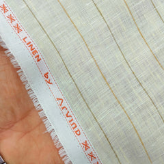 Shirt Fabric Arvind Pure Linen 60 Lea Lining colour Mild Yellow