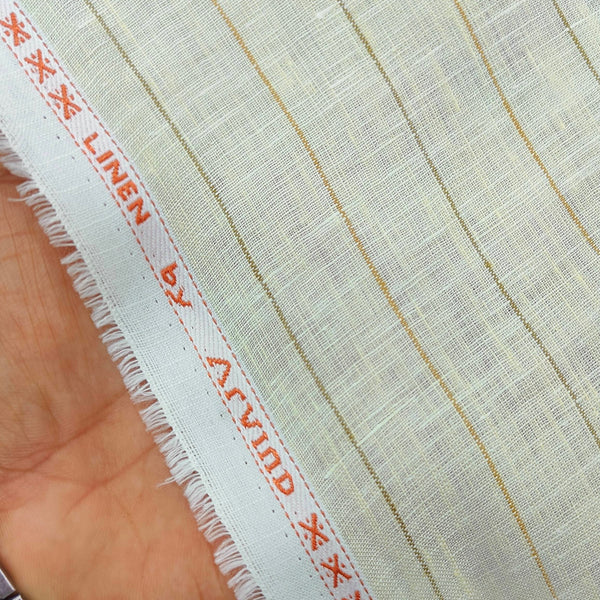 Shirt Fabric Arvind Pure Linen 60 Lea Lining colour Mild Yellow