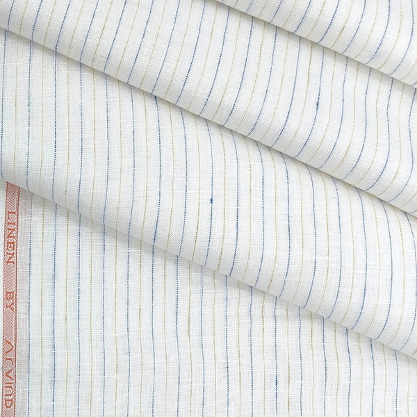 Shirt Fabric Arvind Pure Linen 60 Lea Lining colour Blue n Yellow