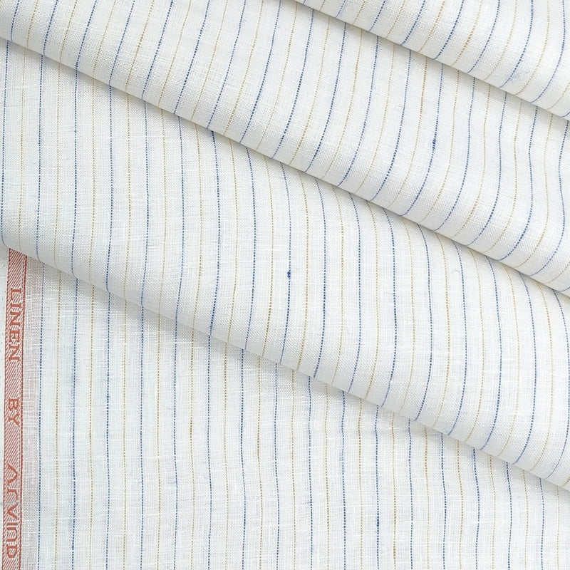 Shirt Fabric Arvind Pure Linen 60 Lea Lining colour Blue n Yellow