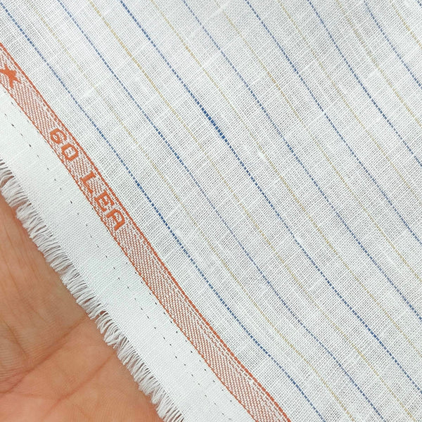Shirt Fabric Arvind Pure Linen 60 Lea Lining colour Blue n Yellow