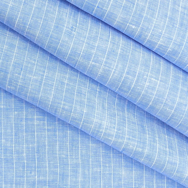 Shirt Fabric Arvind Pure Linen 60 Lea Lining colour Blue
