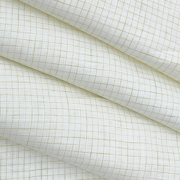 Shirt Fabric Arvind Pure Linen 60 Lea Pin Check colour Pear Green