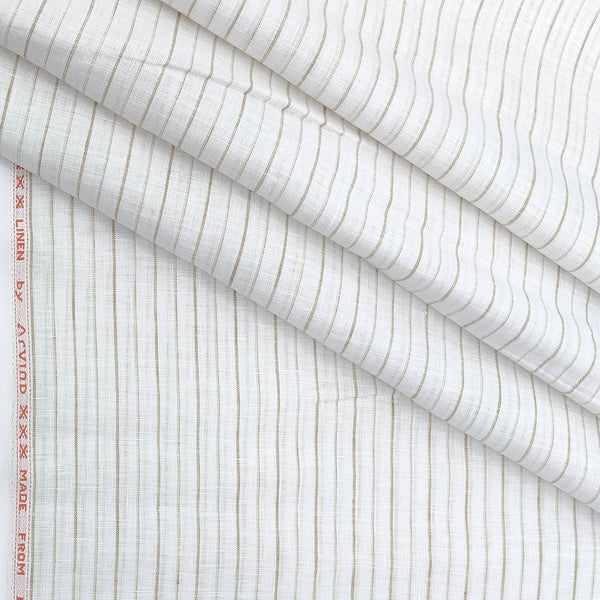 Shirt Fabric Arvind Pure Linen 60 Lea Lining colour Brown