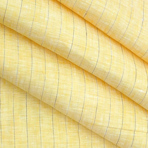 Shirt Fabric Arvind Pure Linen 60 Lea Lining colour Mango Yellow