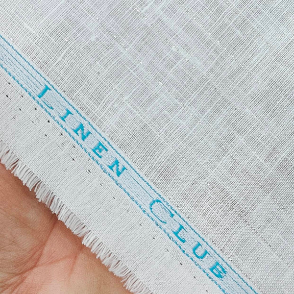 Shirt Fabric Linen Club 100% Linen 60Lea Sparkle Lining colour White