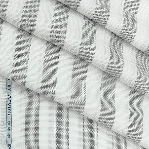 Shirt Fabric Arvind Cotton Broad Linen Look Lining Colour Grey