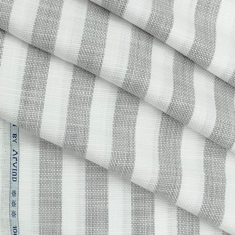Shirt Fabric Arvind Cotton Broad Linen Look Lining Colour Grey