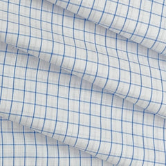 Shirt Fabric Arvind Giza Cotton Check Colour Blue