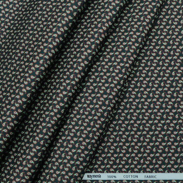 Shirt Fabric Raymond Premium Giza Cotton Digital Printed Colour Green