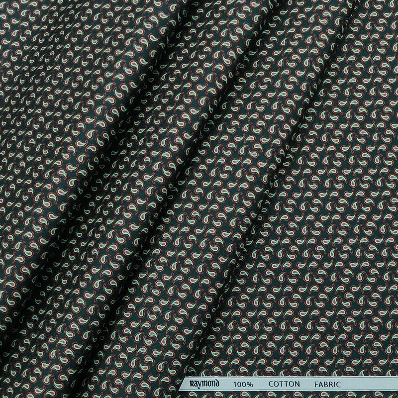 Shirt Fabric Raymond Premium Giza Cotton Digital Printed Colour Green