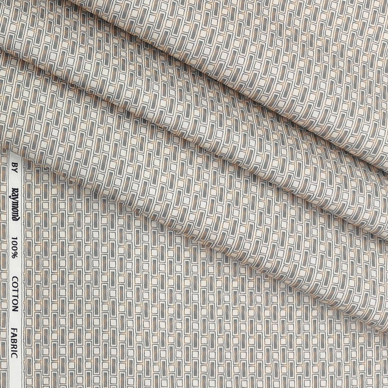 Shirt Fabric Raymond Premium Giza Cotton Digital Printed Colour Rusty Brown