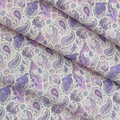 Shirt Fabric Raymond Premium Giza Cotton Digital Printed Colour Lavender