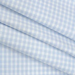 Shirt Fabric Soktas Giza Cotton Small Check Colour Coral Blue