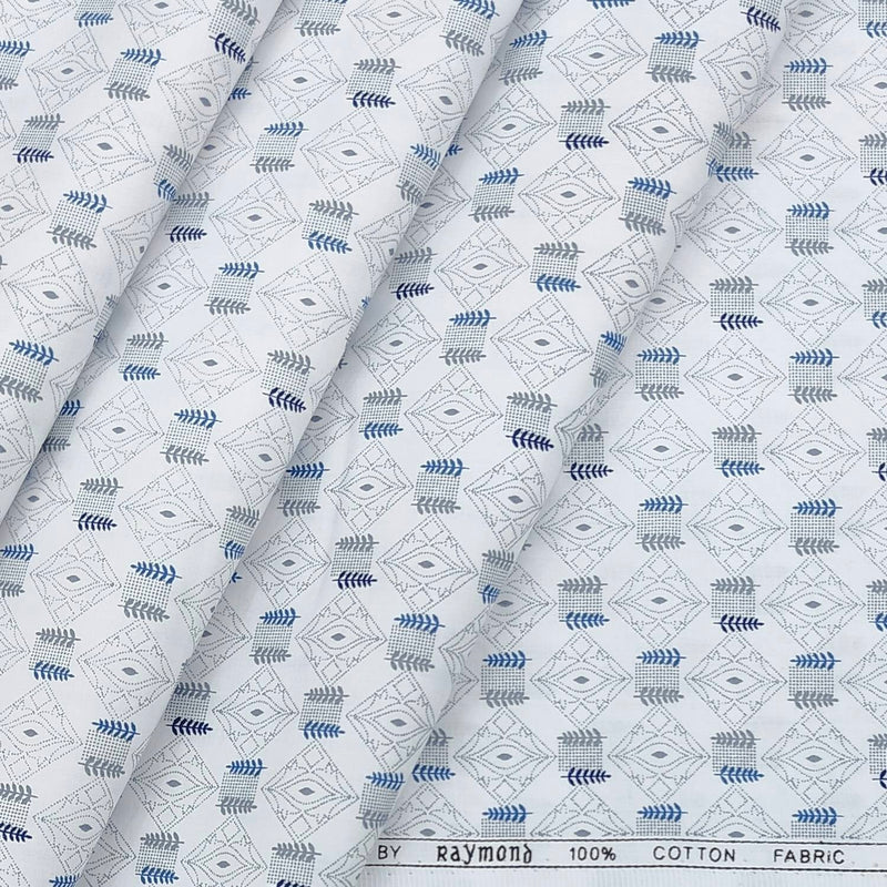 Shirt Fabric Raymond 100% Cotton Printed Colour Flaunt Blue