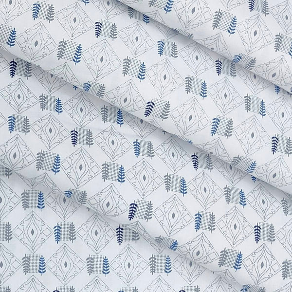 Shirt Fabric Raymond 100% Cotton Printed Colour Flaunt Blue