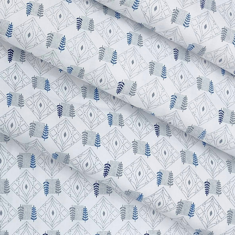 Shirt Fabric Raymond 100% Cotton Printed Colour Flaunt Blue