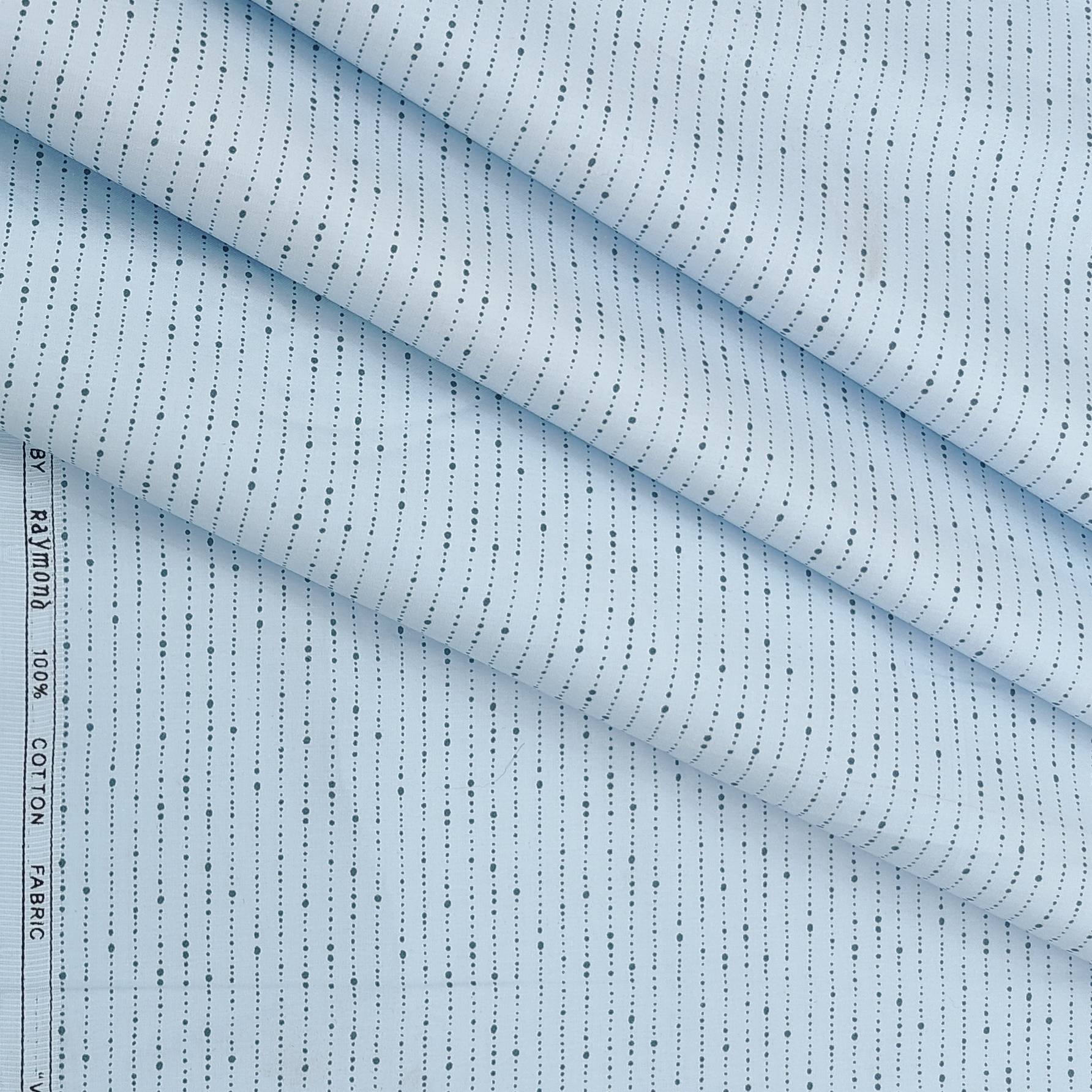 Shirt Fabric Raymond 100% Cotton Printed Colour Light Blue ManTire