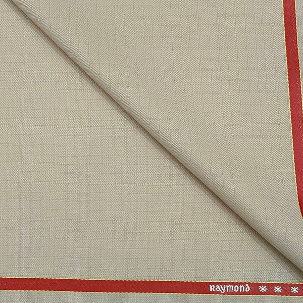 Trouser Fabric Raymond Wool Blended Mild Check Colour Camel Cream