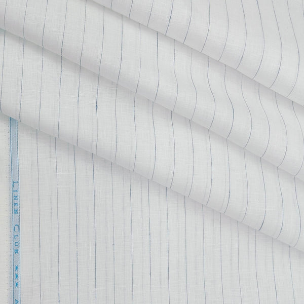 Shirt Fabric Linen Club 100% Linen 80 Lea Lining colour White n Blue