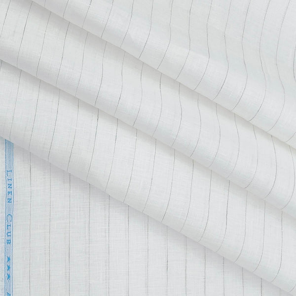 Shirt Fabric Linen Club 100% Linen 80 Lea Lining colour White n Green