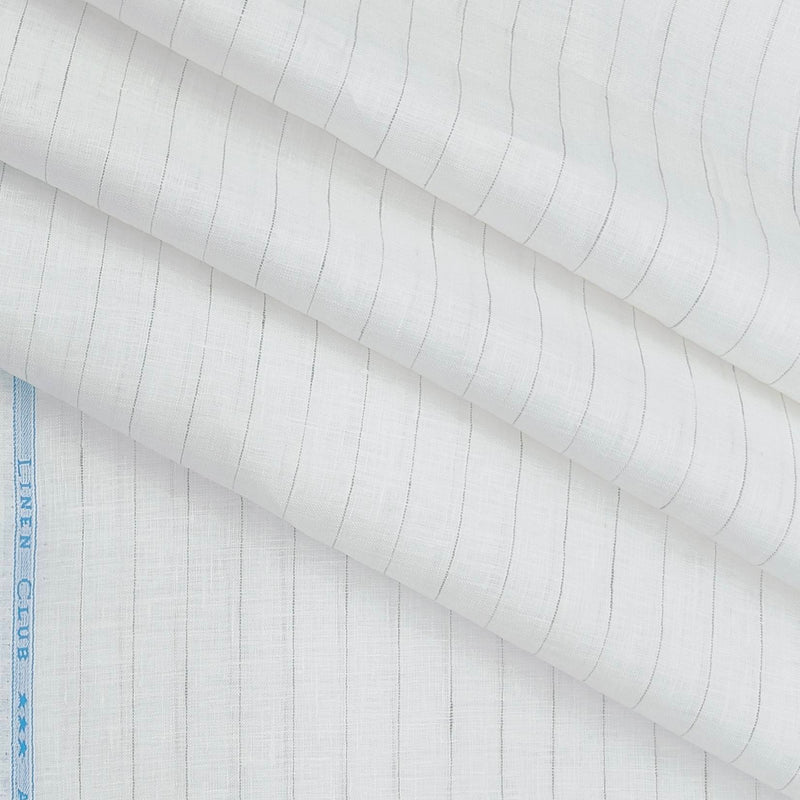 Shirt Fabric Linen Club 100% Linen 80 Lea Lining colour White n Green