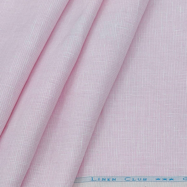 Shirt Fabric Linen Club Pure Linen 60 Lea Pin Check colour Pink