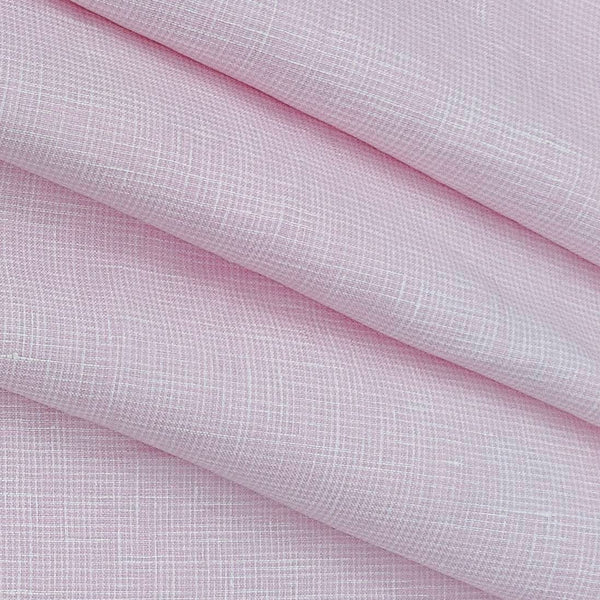 Shirt Fabric Linen Club Pure Linen 60 Lea Pin Check colour Pink