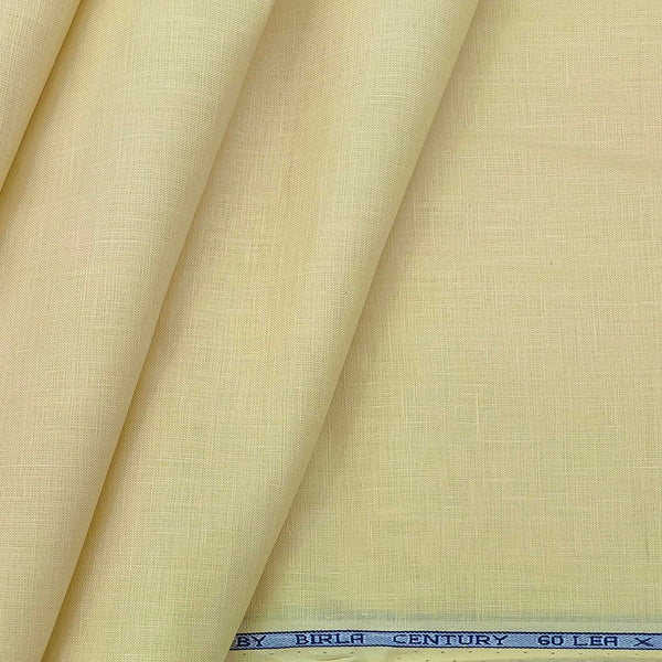 Shirt Fabric Birla Century 60 LEA Pure Linen Solids Colour Titanium Yellow