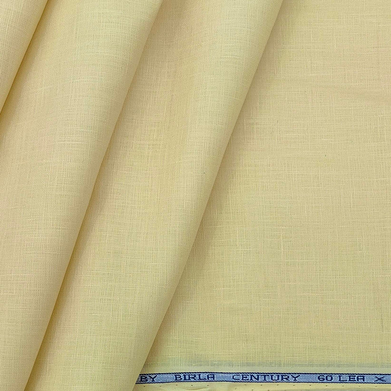 Shirt Fabric Birla Century 60 LEA Pure Linen Solids Colour Titanium Yellow
