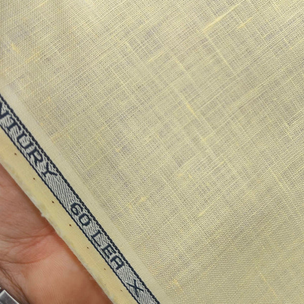 Shirt Fabric Birla Century 60 LEA Pure Linen Solids Colour Titanium Yellow