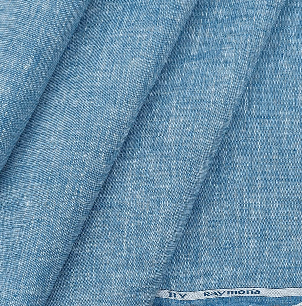 Shirt Fabric Raymond 60 LEA Pure Linen Solids Colour Indigo Blue