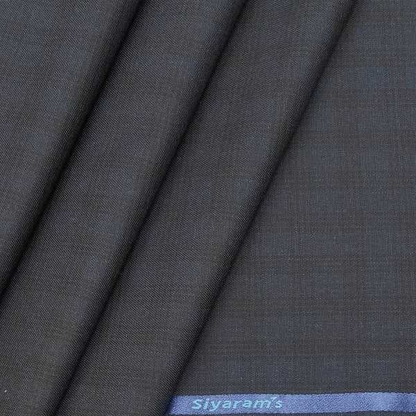 Trouser Fabric Siyaram PV Stretchable Mild Check Colour Dark Blue