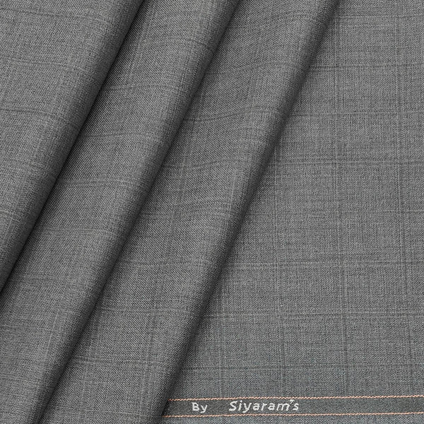 Trouser Fabric Siyaram PV Mild Check Colour Corala Grey