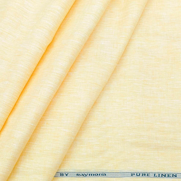 Shirt Fabric Raymond 60 LEA Pure Linen Solids Colour Light Yellow