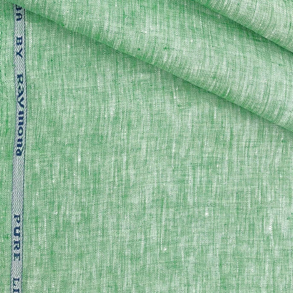 Shirt Fabric Raymond 60 LEA Pure Linen Solid Colour Green