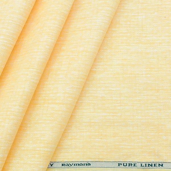 Raymond 60 LEA Pure Linen Dobby Shirt n Kurta Fabric Colour Turmeric Yellow