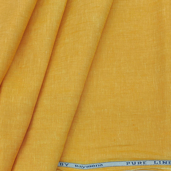 Shirt Fabric Raymond 60 LEA Pure Linen Solids Colour Mustard Yellow