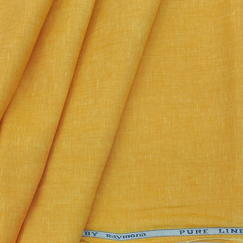 Shirt Fabric Raymond 60 LEA Pure Linen Solids Colour Mustard Yellow