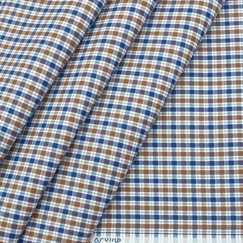 Shirt Fabric Arvind Cotton Blended Check Colour Coffee n Black